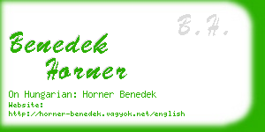 benedek horner business card